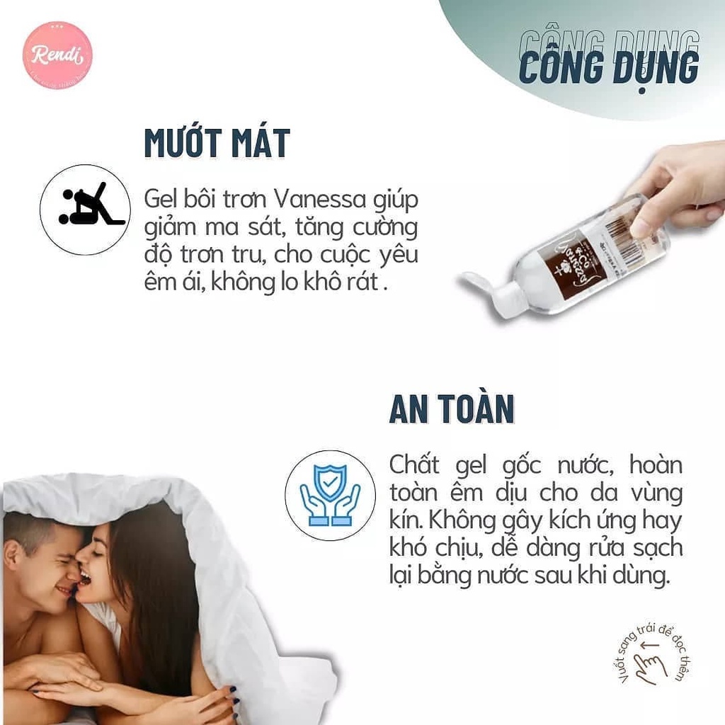 [Mã 154FMCGSALE giảm 8% đơn 500K] Gel bôi trơn Vanessa Nhật Bản gốc nước, an toàn, tinh chất sâm 200ml | Rendi Store