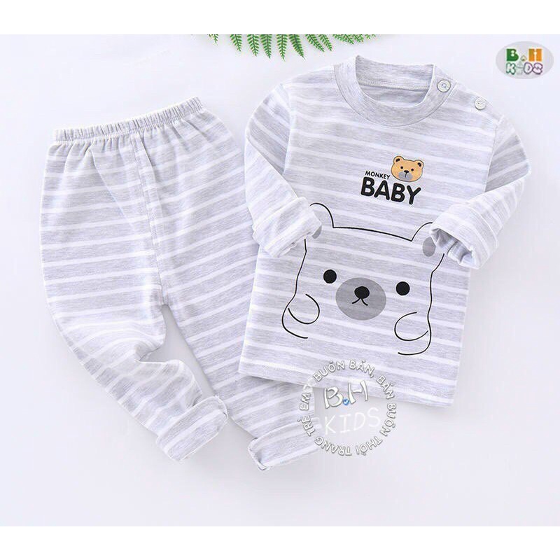 Đồ bộ quần áo dài tay bé trai bé gái thu đông hãng Kwoo size 4 đến 15kg