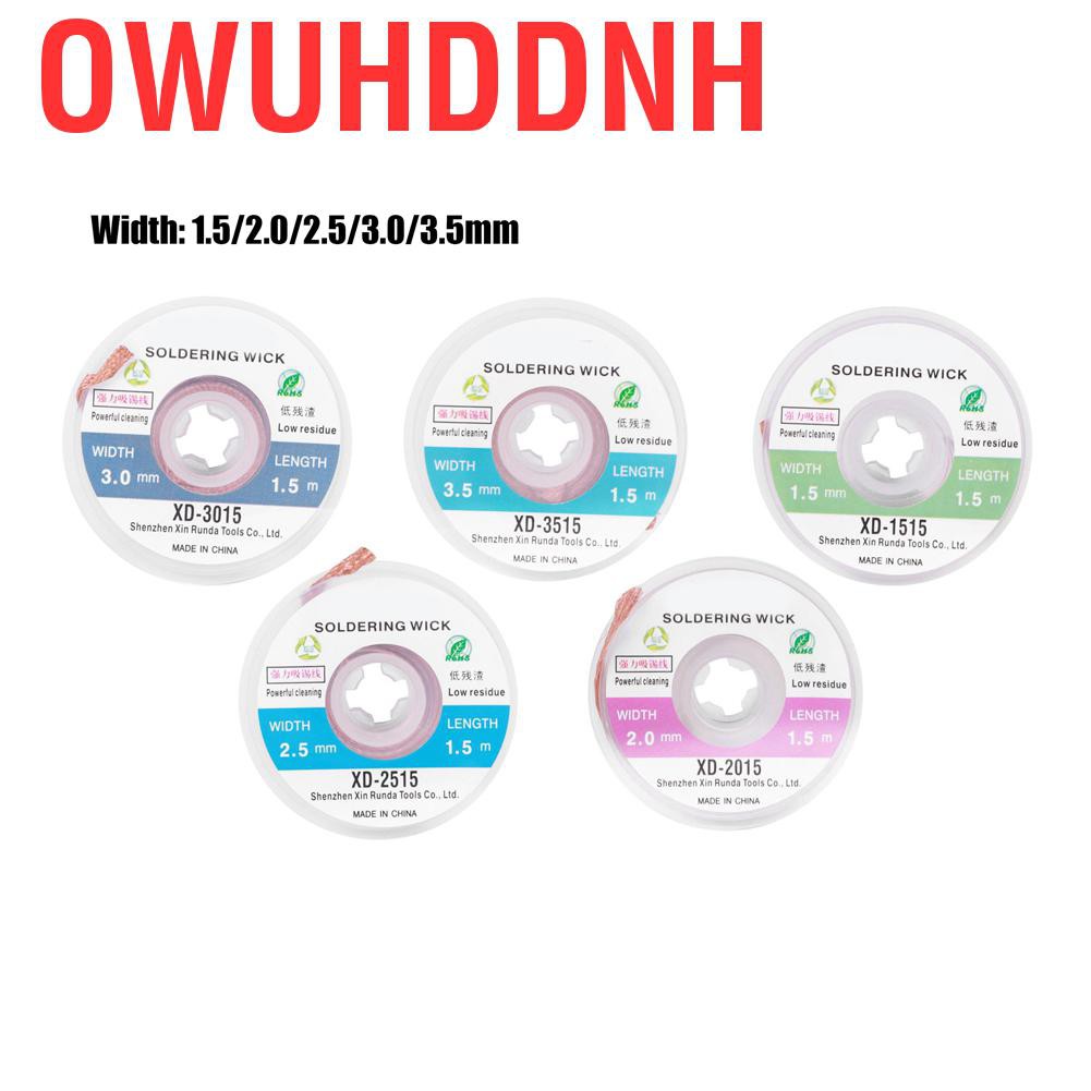 Owuhddnh 2 Set Solder Wick Remover Desoldering Sucker Cable Low Residue No‑Cleaning New