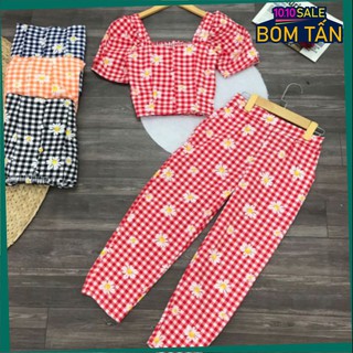 SET BỘ DÀI LỤA CÚC BỌC NÚT SAU LƯNG BO THUN ĐỒ BỘ MẶC NHÀ