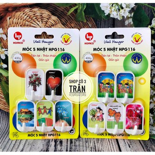 Móc dán 5 nhật HPG116 - Móc treo dính tường bằng nhựa cao cấp chính hãng HOFACO