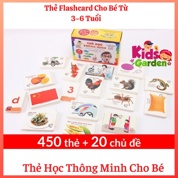 Flashcard Cho Bé Từ 3-6 Tuổi, Bộ Thẻ Học Thông Minh Phát Triển Trí Tuệ
