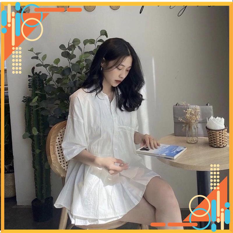 Áo sơ mi lệch tà sơ mi cộc tay tiểu thư sơ mi tay ngắn MSP34695 | BigBuy360 - bigbuy360.vn