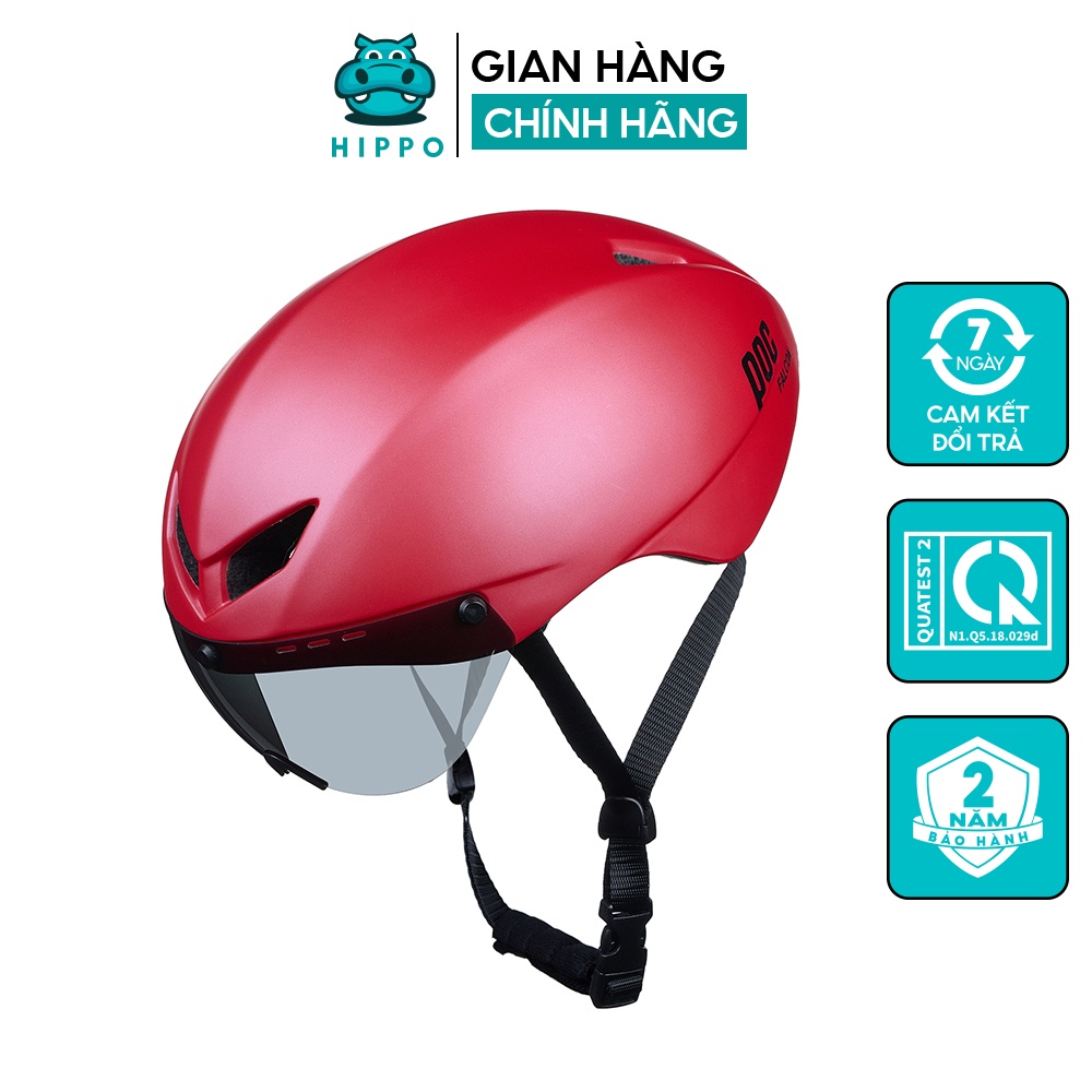 Mũ bảo hiểm xe đạp thể thao Poc Falcon siêu nhẹ chính hãng màu đỏ nhám - HIPPO HELMET