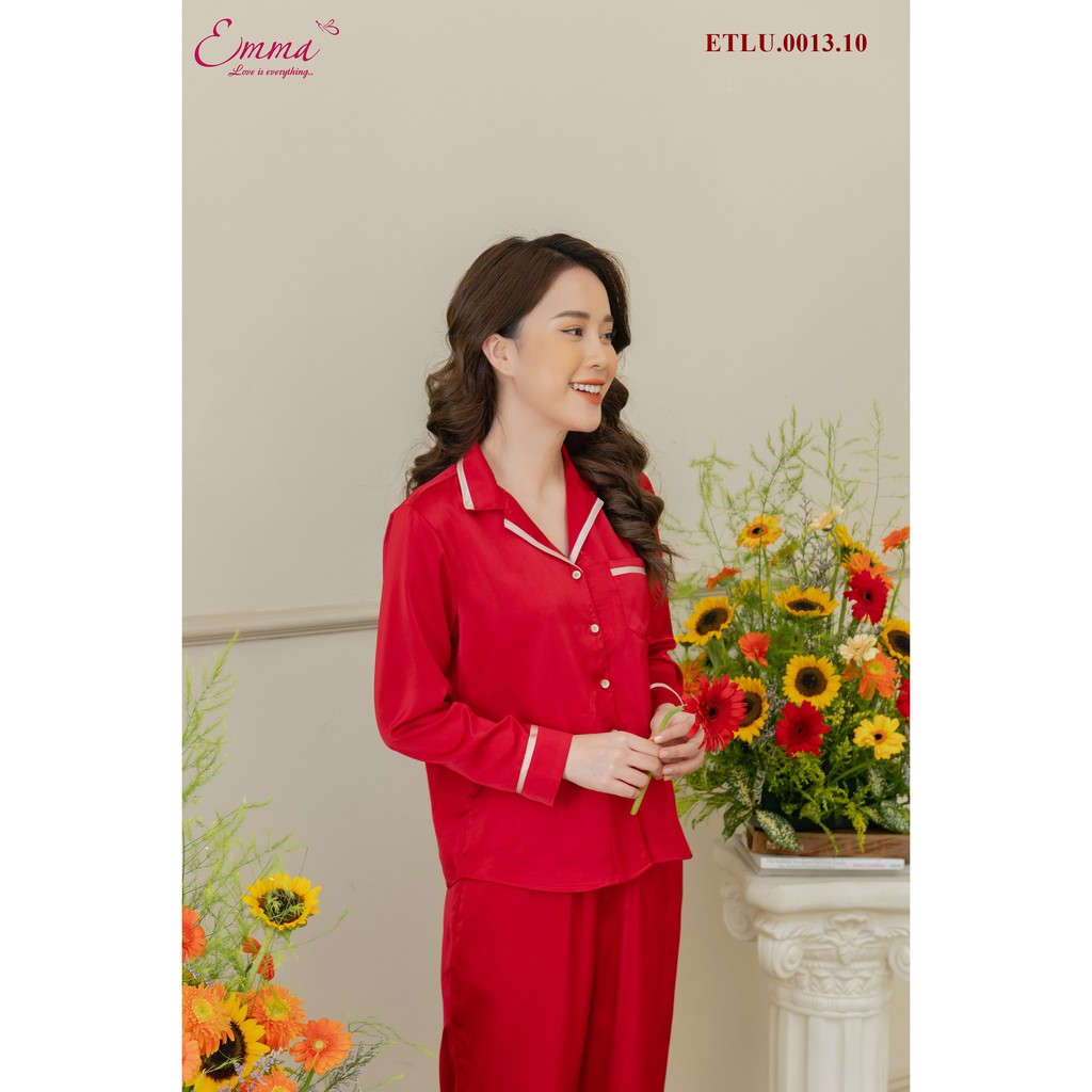 Bộ Đồ Mặc Nhà Lụa gấm - Thời Trang Emma ETLU.0013.10 (KÈM ẢNH THẬT)