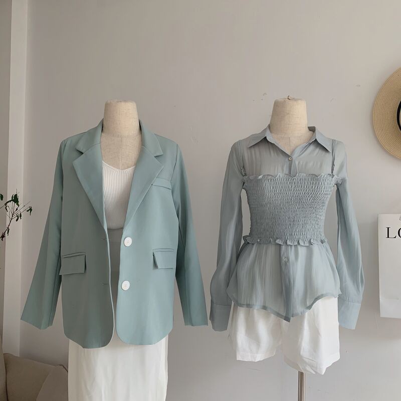 Blazer khuy túi 2 bên pastel AK-8865 | BigBuy360 - bigbuy360.vn