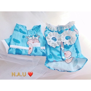 Áo đôi bò sữa cho cún mèo