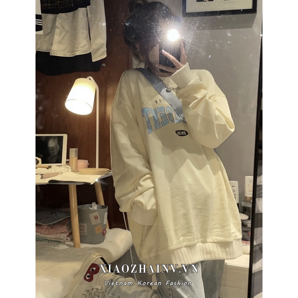 Áo Sweater Tay Dài Dáng Rộng In Chữ Phong Cách Hàn Quốc Retro Cho Nữ 3 Màu Tùy Chọn Xiaozhainv | BigBuy360 - bigbuy360.vn