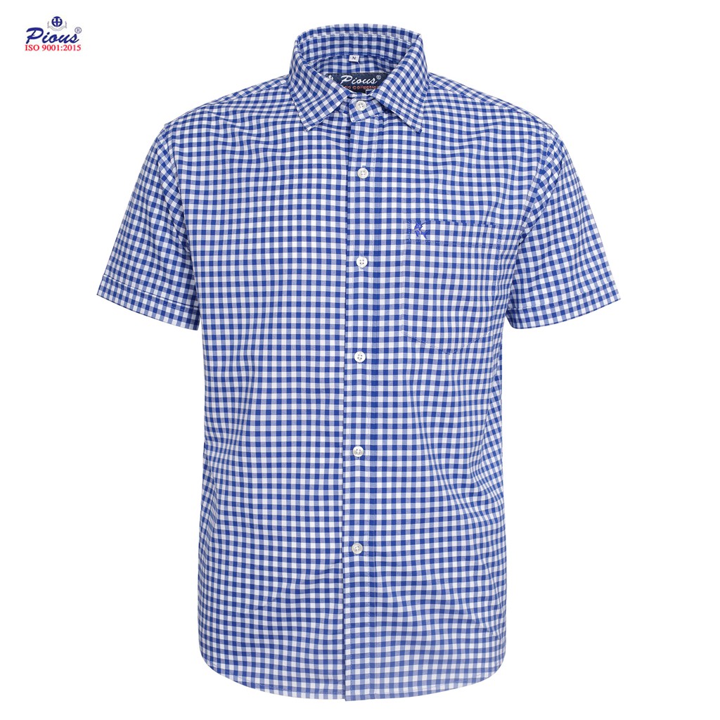 [Mã FAMALLT5 giảm 15% đơn 150K] Áo sơ mi nam caro cotton cao cấp ngắn tay pious HAHA701 | BigBuy360 - bigbuy360.vn
