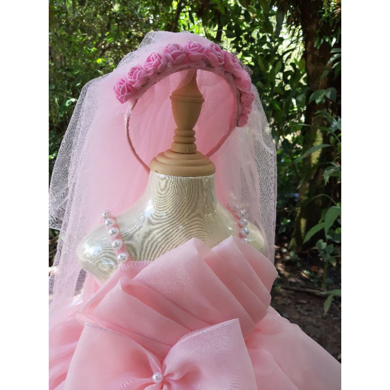 Váy công chúa thiết kế cho bé tặng kèm cài tóc