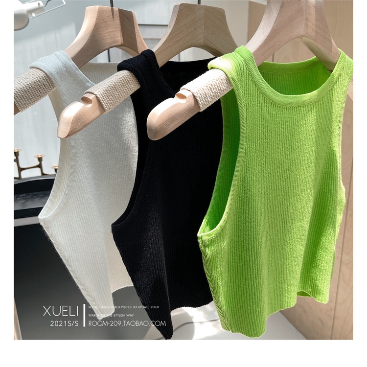 Áo Dệt Kim Không Tay Dáng Ôm Thời Trang Mùa Hè Cho Nữ