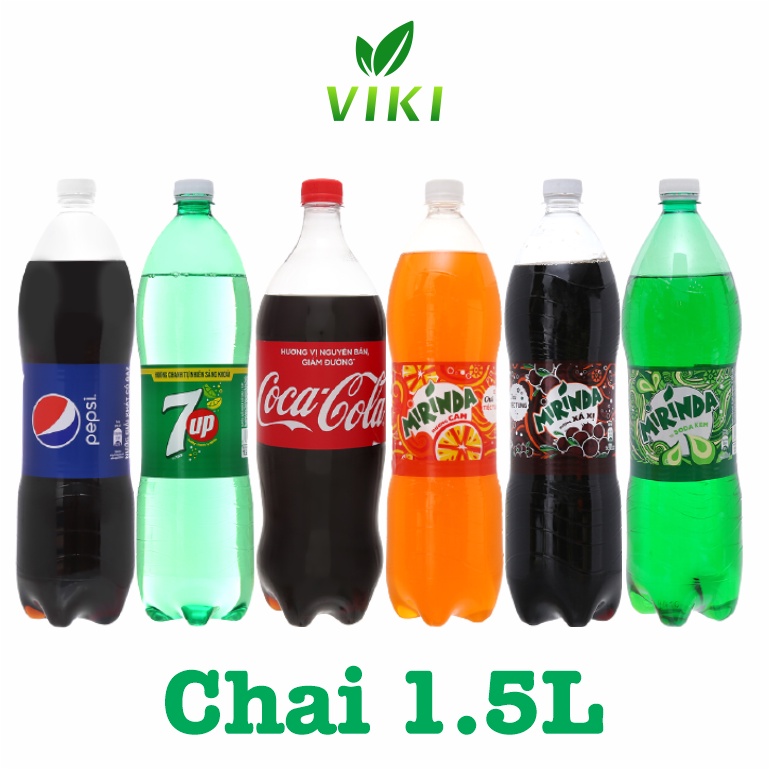 [Hỏa tốc HCM] Nước ngọt có ga Coca/ Pepsi/ 7Up/Mirinda (Chai1.5l)