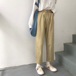 Quần Kaki Cạp Cao Phối Lưng Chun
