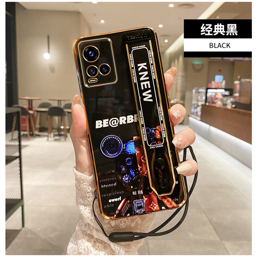 Ốp lưng Vivo Y21 Vivo Y21S Vivo Y33S điện thoại mạ điện hình gấu 3D thời trang cho