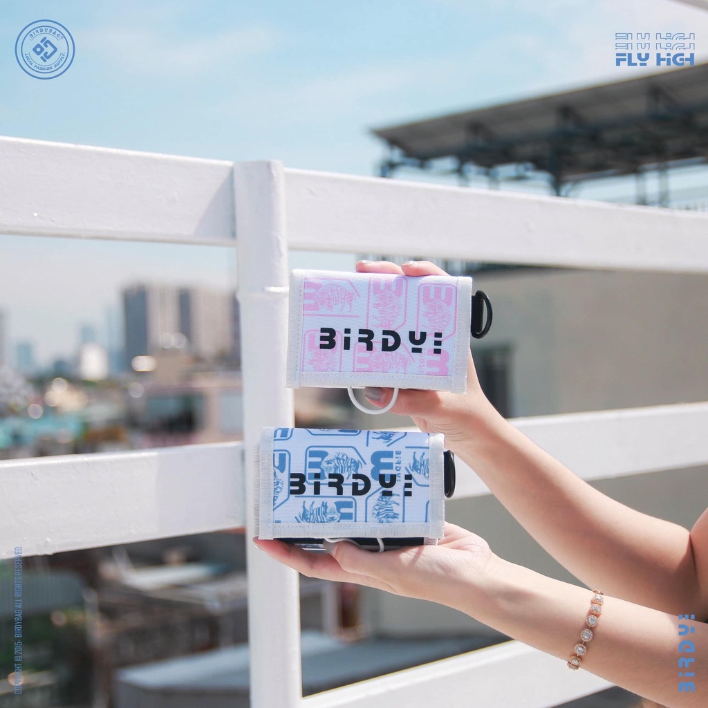 Ví ngắn Birdy Unisex + tặng kèm dây đeo &amp; tag