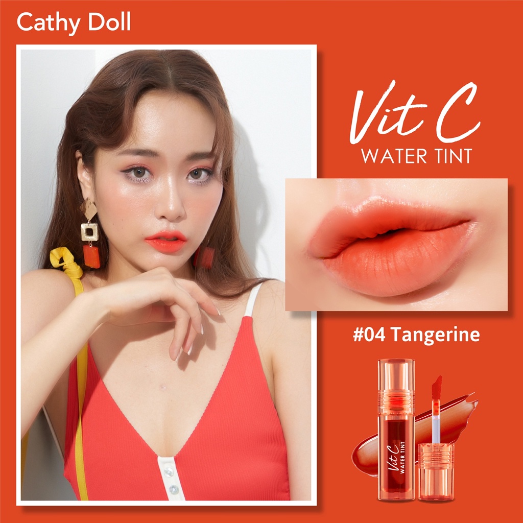 Cathy Doll Vit C Water Tint 2.7g Son kem lì Thái lan mềm mịn chống thấm nước không khô môi lâu trôi cao cấp -minmin