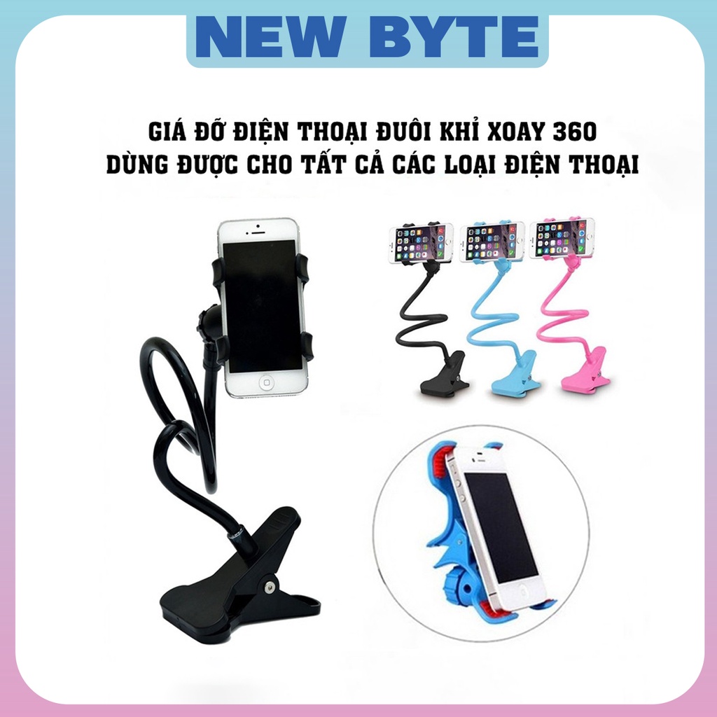 Đế kẹp điện thoại đuôi khỉ lõi sắt đa năng vô cùng chắc chắn, giá đỡ kẹp mép bàn có thể xoay 360 độ dùng để xem phim