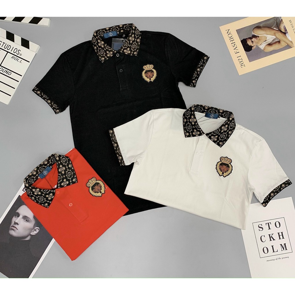 Áo thun nam polo siêu cấp thêu logo có cổ tay ngắn vải cotton co dãn dày đẹp mẫu mới nhất cao cấp AHFASHION | BigBuy360 - bigbuy360.vn