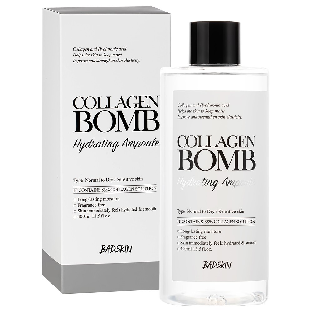 Toner Badskin nước hoa hồng cấp nước căng bóng da Collagen Bomb Ampoule Bad Skin Hyaluronic Spa toner