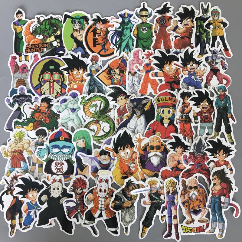 36/50 miếng sticker các nhân vật trong truyện Dragon Ball Z Super dùng dán trang trí