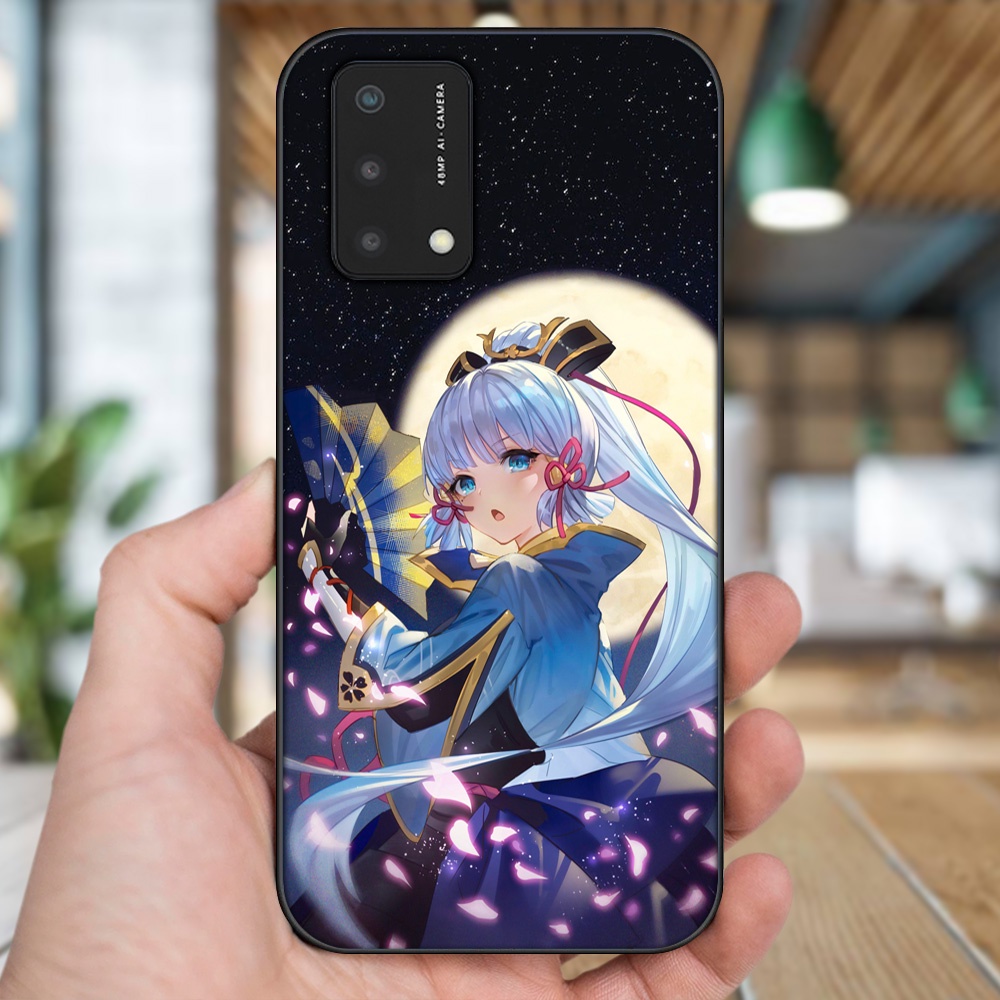 Ốp lưng Oppo A74, A93 5G, A95 viền đen in hình Ayaka Genshin Impact