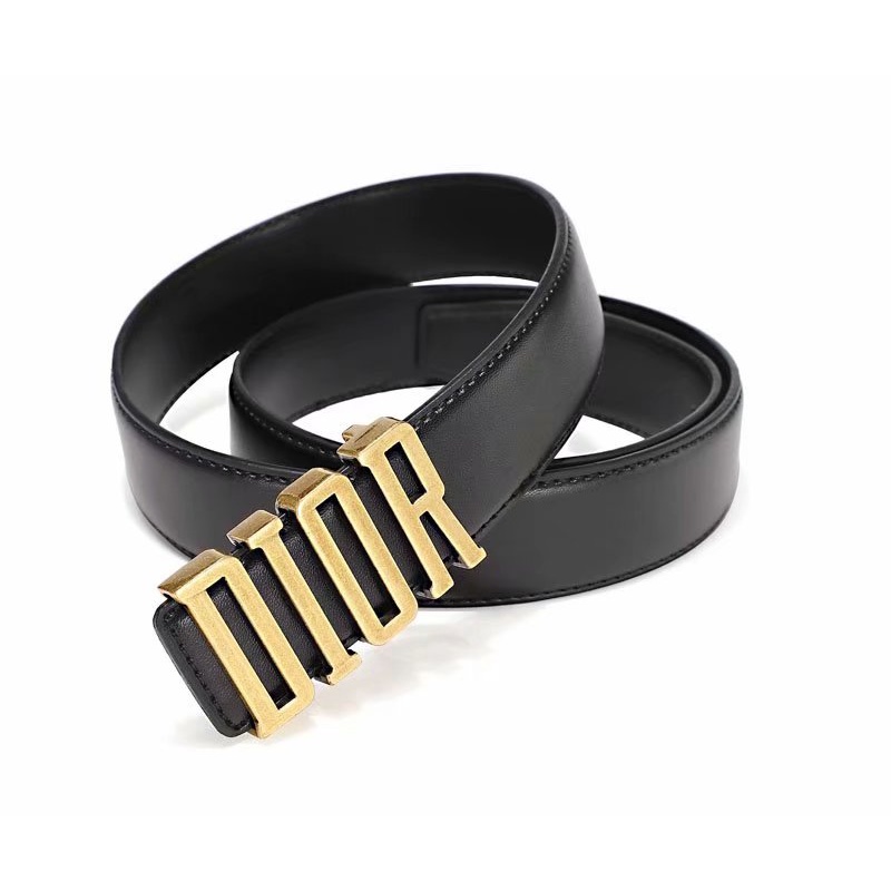 Thắt Lưng Da Dior Màu Đen Khóa Chữ Cổ Điển Thời Trang Cho Nam Và Nữ