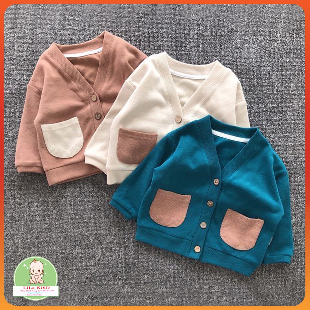 Áo len cardigan cho bé LILA KIDS, Áo khoác len cho bé chuẩn hàng xuất khẩu cho bé từ 6-28kg