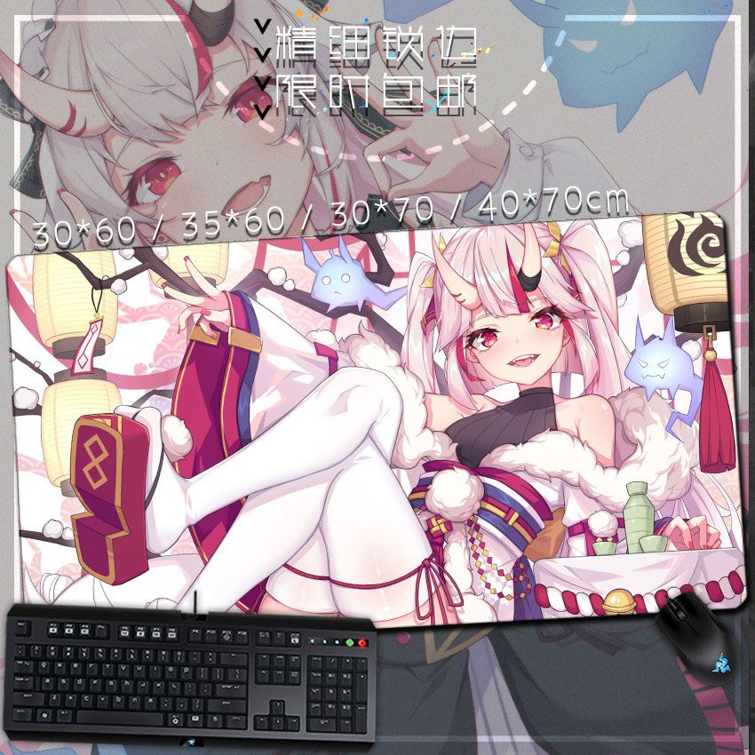 Miễn Phí Vận Chuyển Tấm Lót Chuột Bàn Phím Ngoại Cỡ In Hình Anime Chó vtuber vtuber Ayame