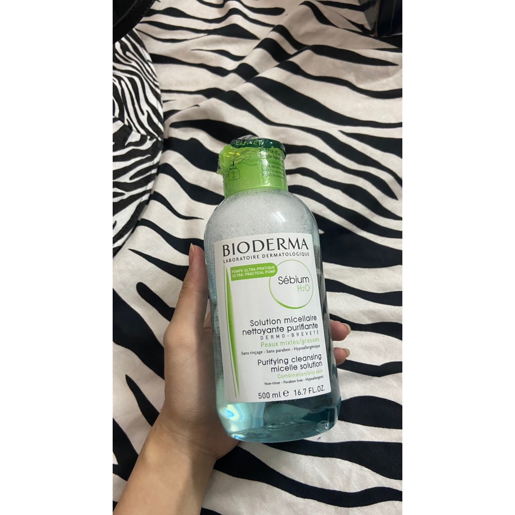 Nước Tẩy Trang Bioderma Crealine H2O 500ml ( nắp nhấn và tròn đều như nhau)