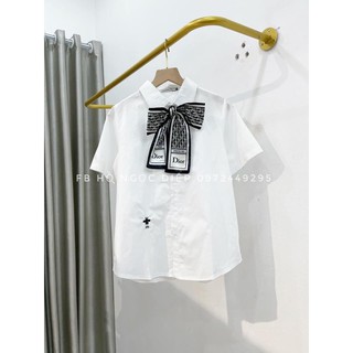sơ mi cộc tay kèm nơ
