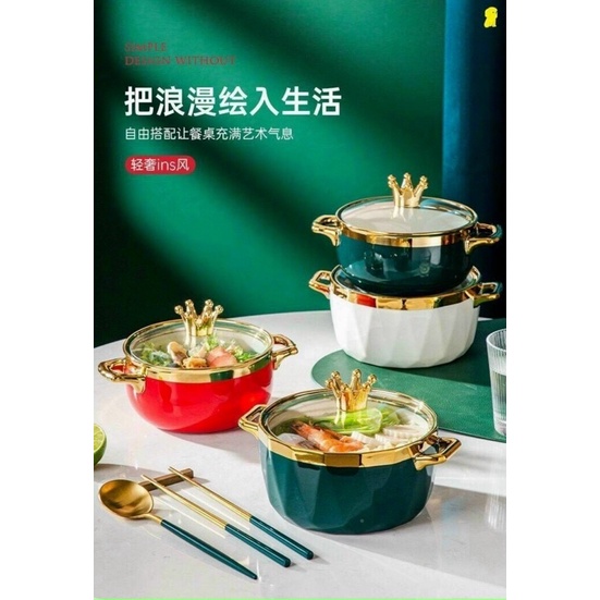 Nồi sứ cao cấp chống dính size 16 có nắp đậy sang trọng