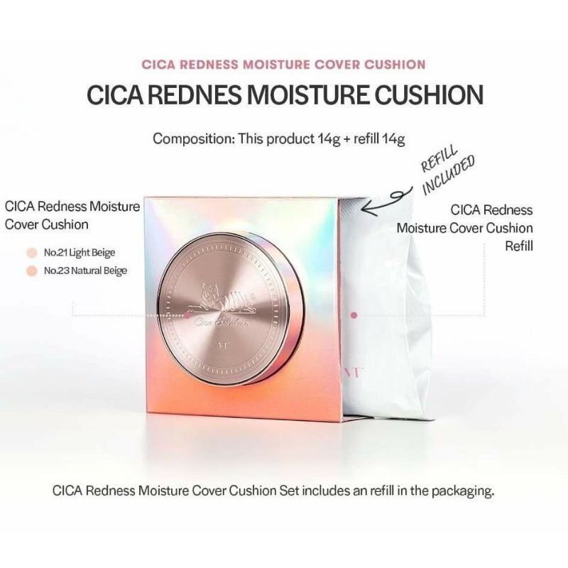 Phấn nước Cica VT Cushion 1 hộp+1 lõi Chính hãng- Hàn Quốc