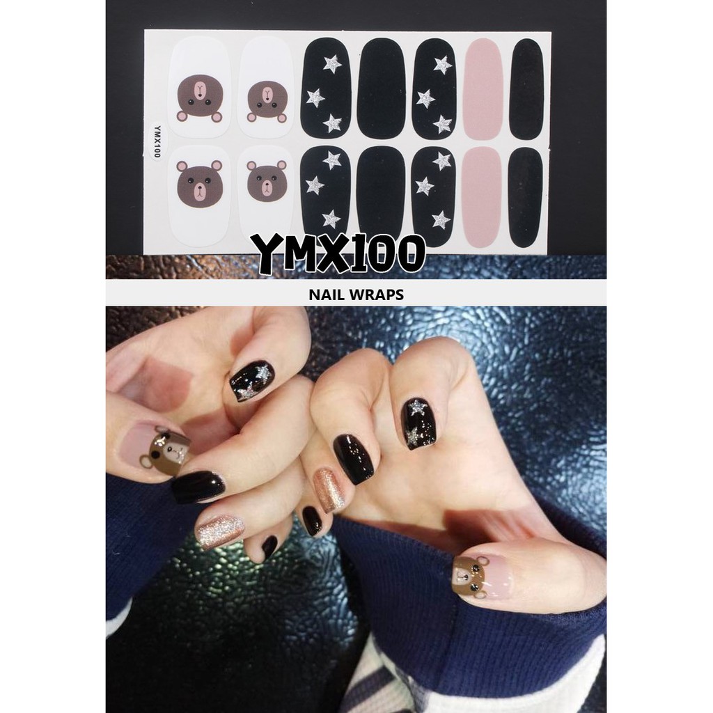 Miếng dán móng tay Nghệ thuật Phong cách Hàn Quốc Stickers Nails Wraps Nail Art Giáng Sinh Noel