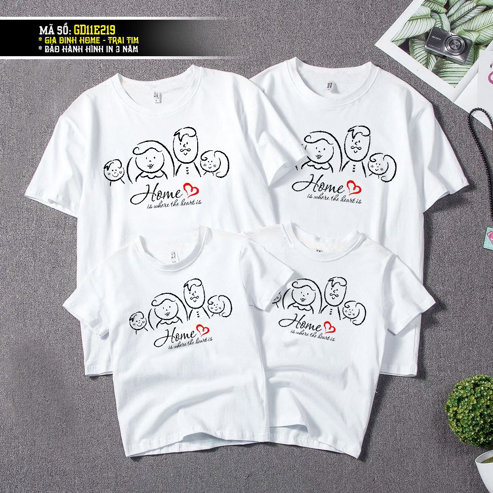 ➡️ Áo thun phông nam nữ trẻ em ✓HOME IS WHERE THE HEART IS - Áo gia đình, áo nhóm cao cấp