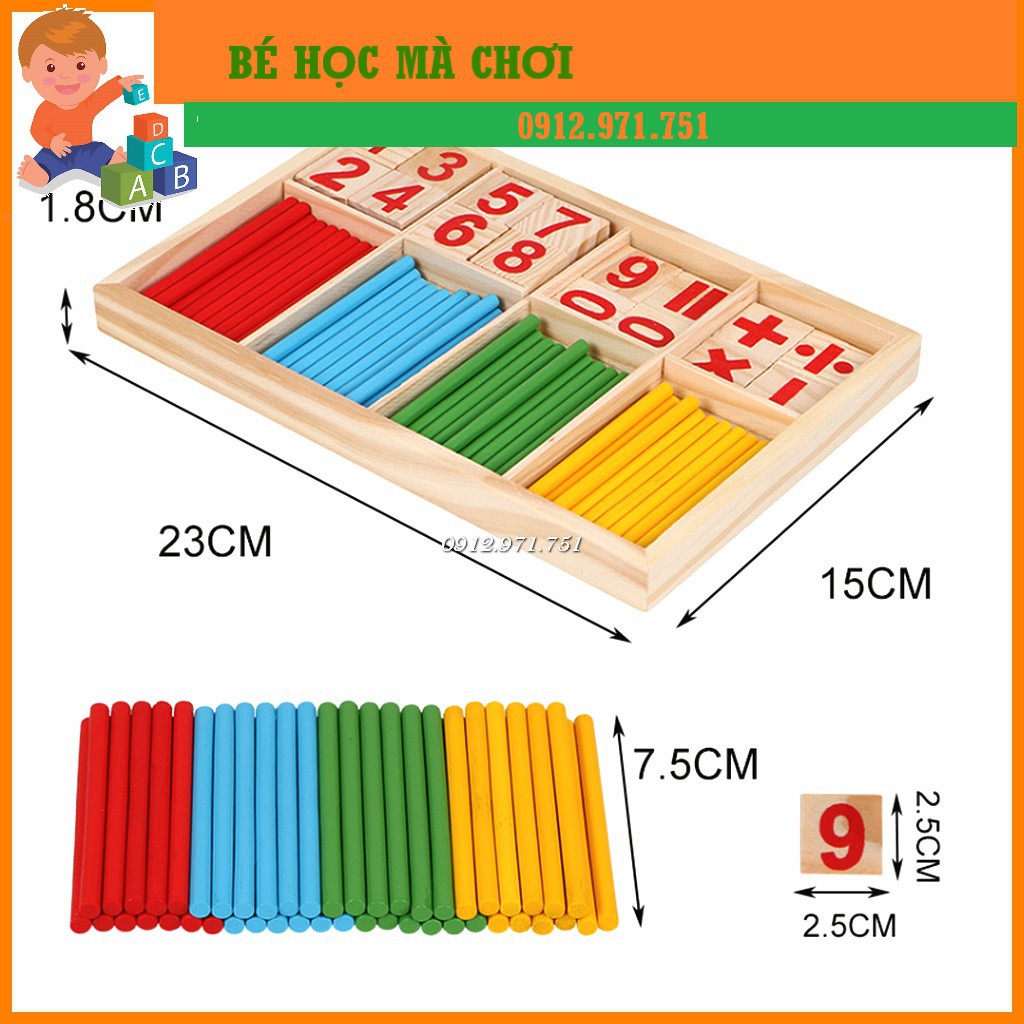 Bảng Tính Que bằng gỗ giúp bé phát triển trí tuệ