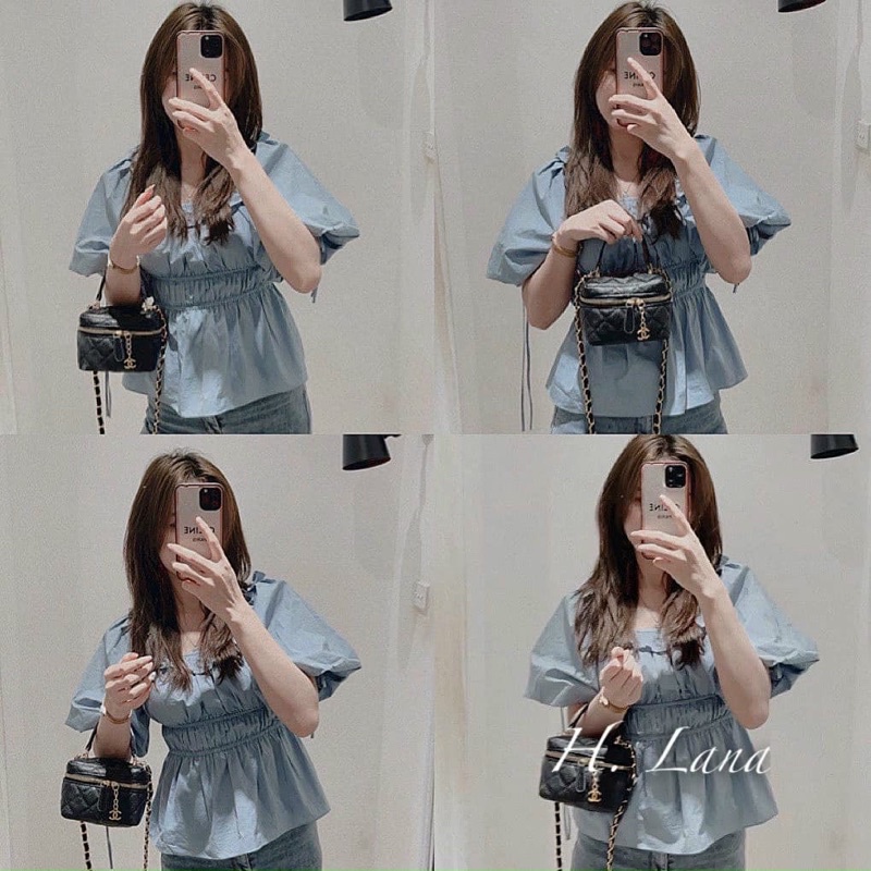 Túi Cốp Vuông Đeo Chéo Mini Da Hạt Không Vừa Điện Thoại