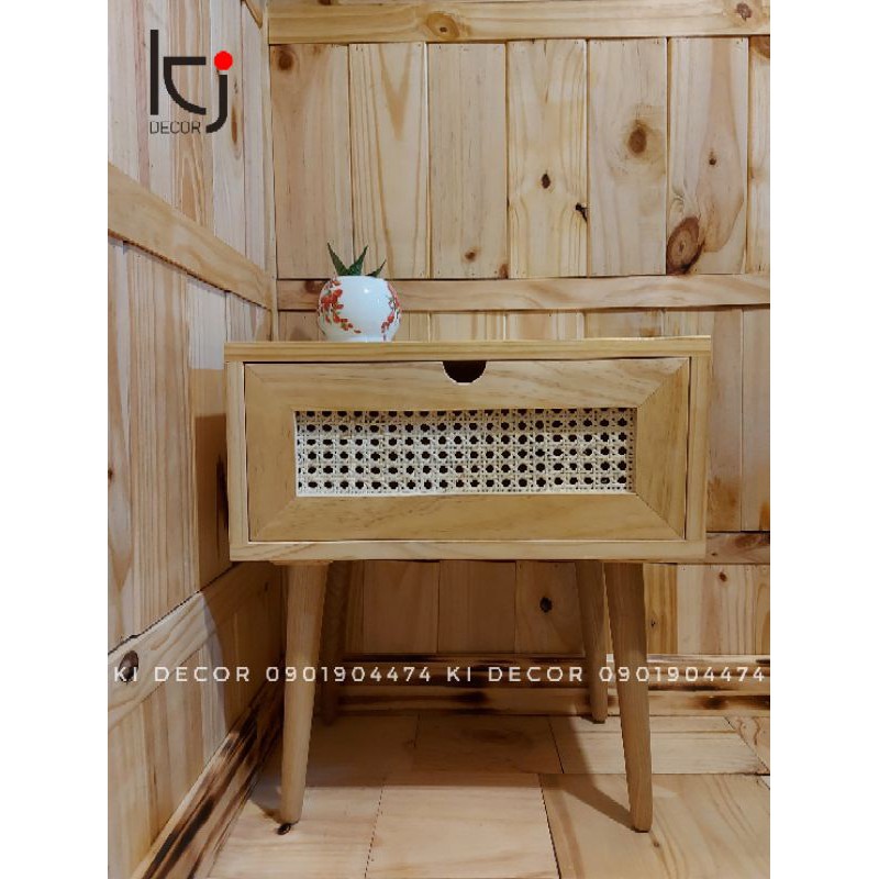 [K001] - KỆ/TỦ ĐẦU GIƯỜNG MÂY ĐAN MẮT CÁO | BigBuy360 - bigbuy360.vn