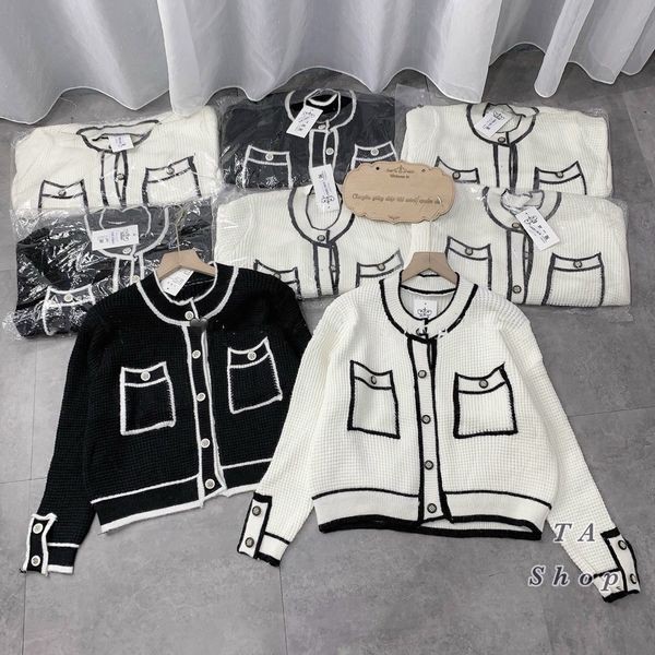 Áo len cadigan khuy phối viền siêu hot sang chảnh