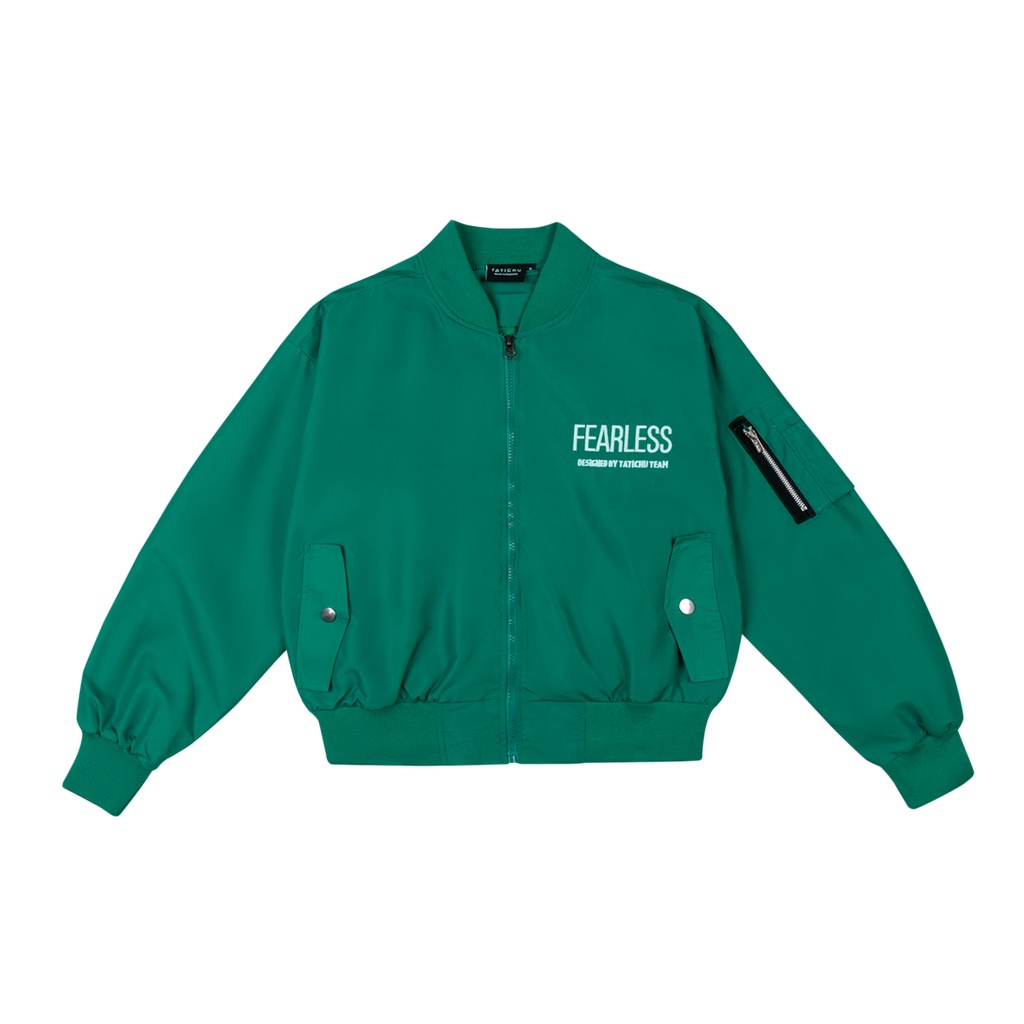 TATICHU - Áo khoác dù form ngắn thêu chữ Fearless - FEARLESS Jacket