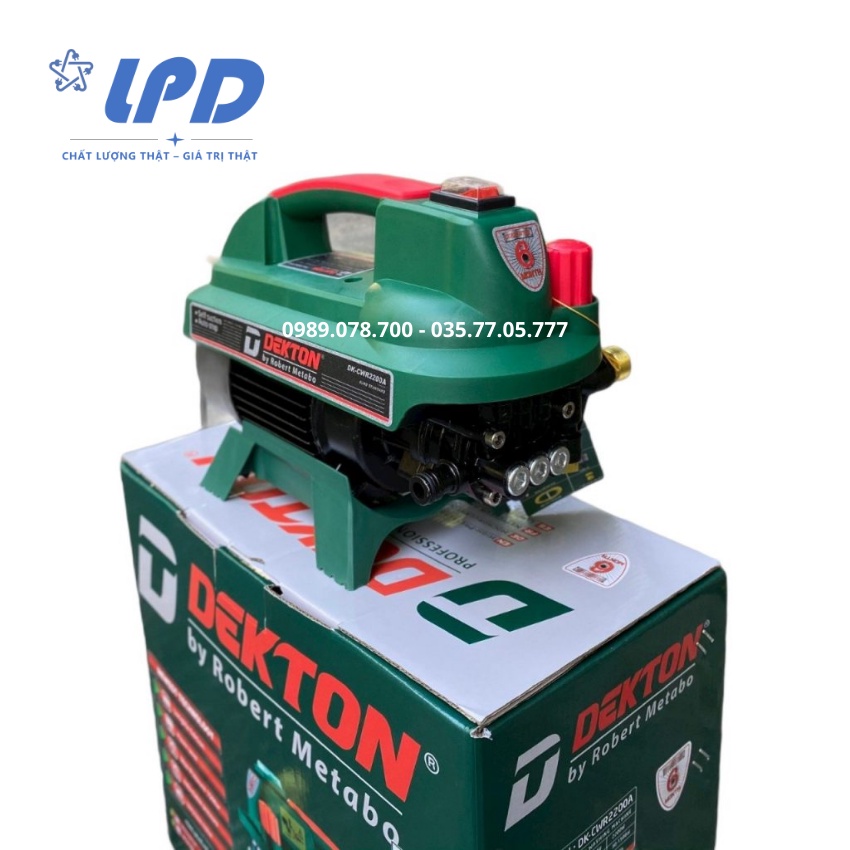 Máy xịt rửa xe chỉnh áp Dekton 2200W dây đồng thế hệ mới