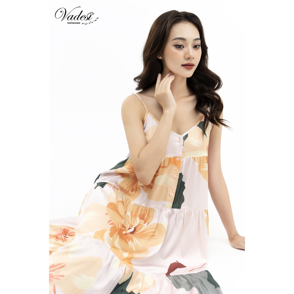 Đầm Nữ 2 Dây VADESI Váy Dáng Baby Doll Lụa Hàn Thời Trang Cao Cấp Mềm Mịn Quyến Rũ Mặc 4 Mùa Đi Du Lịch