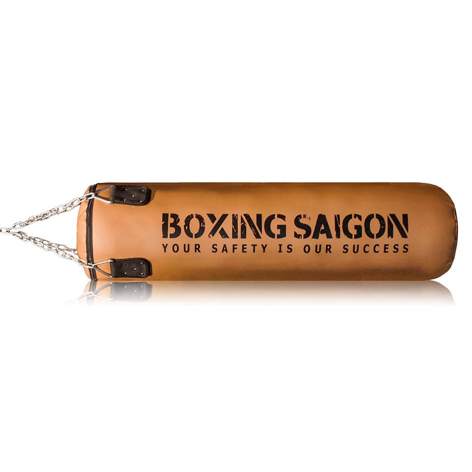 Bao cát đấm bốc Boxing Saigon 1m2 dây xích nâu [ TẶNG MÓC TREO BAO TRỊ GIÁ 250K ]