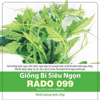 Hạt Giống Rau Bí Siêu Ngọn Rado 099  Giòn Ngọt, Năng Suất Cao 20gr