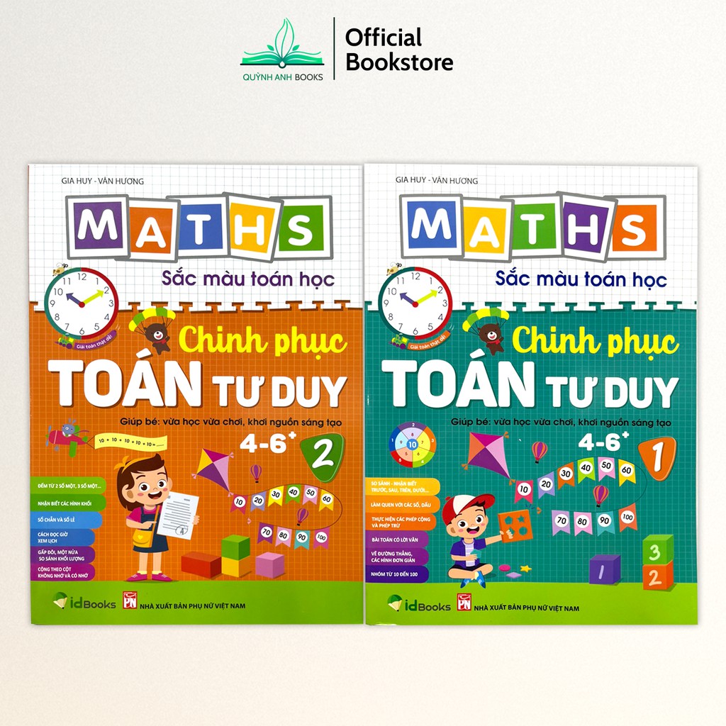Sách - Sắc màu toán học Chinh phục toán tư duy khơi nguồn sáng tạo 4-6 tuổi - NPH ID Books