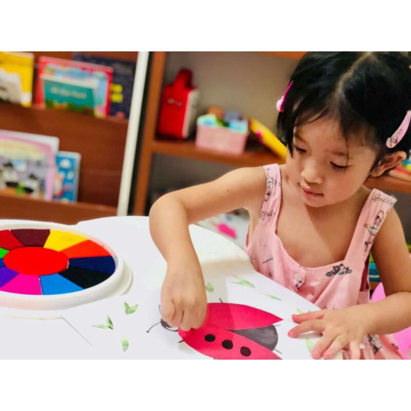 Màu Vẽ Vân Tay 12 Màu Washable Paint Pad Kèm Quà Tặng