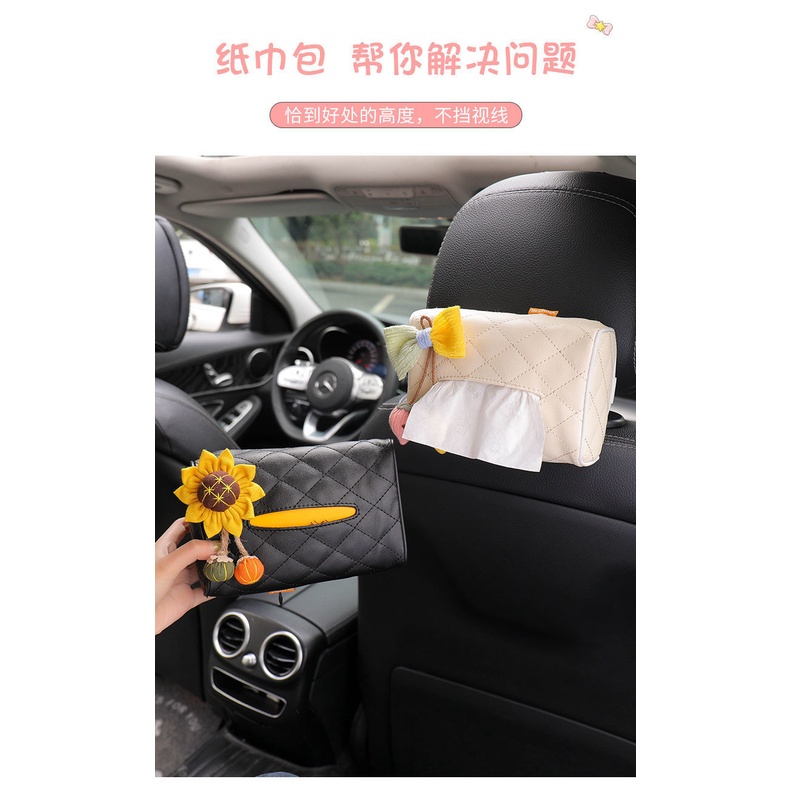 Hộp Đựng Khăn Giấy Treo Lưng Ghế Xe Hơi Trang Trí Sáng Tạo Dễ Thương