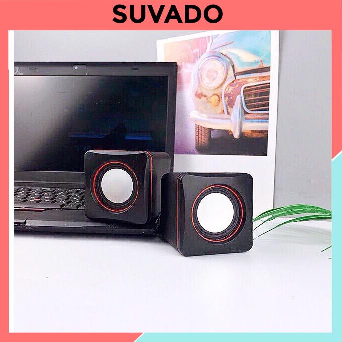 Loa Máy Tính tính laptop Mini 2.0 speaker để bàn Cho Laptop Điện Thoại Nghe Nhạc Học online Siêu Bền Xúc Xắc SUVADO