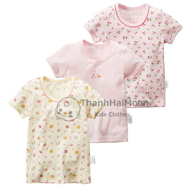 Sét áo bé gái xuất Nhật Họa tiết Cherry Chất Cotton Thoáng Mát Chất Lượng Cao