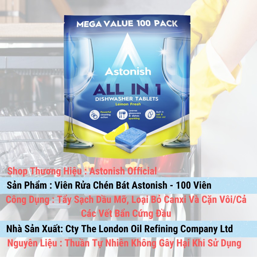 Viên rửa chén bát all in 1 Astonish C2171