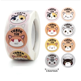 Cuộn 500 tem giấy dán cảm ơn Sticker Thank you decal Dán nhãn hình cún chó đáng yêu trang trí handmade STICK034